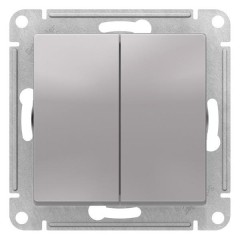 ATLASDESIGN AQUA 2-клавишный ВЫКЛЮЧАТЕЛЬ, IP44, сх.5, 10АХ, механизм, АЛЮМИНИЙ, ATN440351