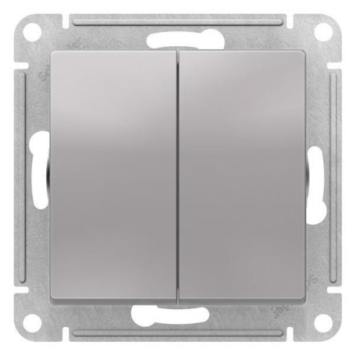 ATLASDESIGN AQUA 2-клавишный ВЫКЛЮЧАТЕЛЬ, IP44, сх.5, 10АХ, механизм, АЛЮМИНИЙ, ATN440351