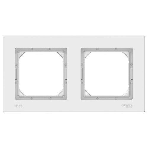 ATLASDESIGN AQUA 2-постовая РАМКА IP44, БЕЛЫЙ, ATN440102