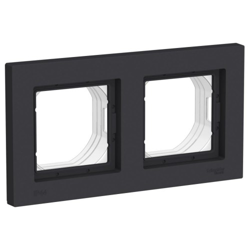 ATLASDESIGN AQUA Рамка IP44 2-постовая , карбон, ATN441002