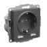 ATLASDESIGN РОЗЕТКА 16А с 2 USB A+A, 5В/2,4А, 2х5В/1,2А, механизм, БАЗАЛЬТ, ATN001430