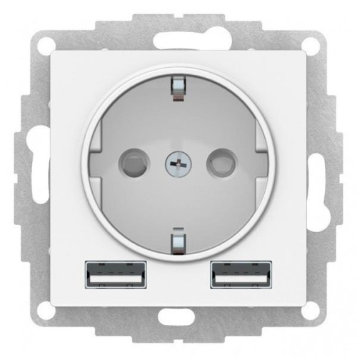ATLASDESIGN РОЗЕТКА 16А с 2 USB A+A, 5В/2,4А, 2х5В/1,2А, механизм, ЛОТОС, ATN001330