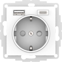 ATLASDESIGN РОЗЕТКА 16А с 2 USB A+C, 5В/2,4А/3,0А, 2х5В/1,5А, механизм, ЛОТОС, ATN001332