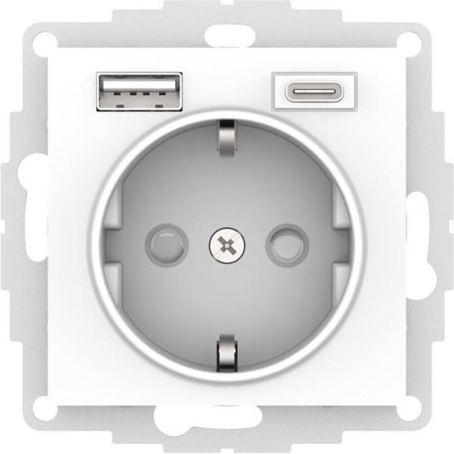 ATLASDESIGN РОЗЕТКА 16А с 2 USB A+C, 5В/2,4А/3,0А, 2х5В/1,5А, механизм, ЛОТОС, ATN001332