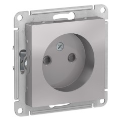 ATLASDESIGN РОЗЕТКА без заземления со шторками, 16А, механизм, АЛЮМИНИЙ, ATN000349