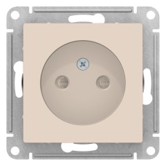 ATLASDESIGN РОЗЕТКА без заземления со шторками, 16А, механизм, БЕЖЕВЫЙ, ATN000249