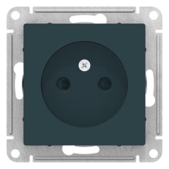 ATLASDESIGN РОЗЕТКА без заземления со шторками, 16А, механизм, ИЗУМРУД, ATN000849