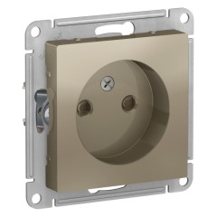 ATLASDESIGN РОЗЕТКА без заземления со шторками, 16А, механизм, ШАМПАНЬ, ATN000549