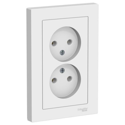 ATLASDESIGN РОЗЕТКА двойная без заземления,16А, в сборе, ЛОТОС, ATN001320