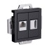 ATLASDESIGN РОЗЕТКА двойная HDMI+RJ45, кат.5Е, механизм, КАРБОН, ATN001082