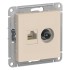 ATLASDESIGN РОЗЕТКА двойная комп+ТВ, RJ45+TV, кат.5E, механизм, БЕЖЕВЫЙ, ATN000289