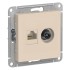ATLASDESIGN РОЗЕТКА двойная комп+ТВ, RJ45+TV, кат.5E, механизм, БЕЖЕВЫЙ, ATN000289