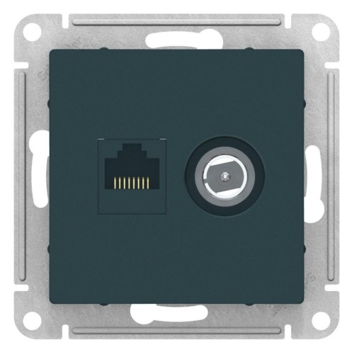 ATLASDESIGN РОЗЕТКА двойная комп+ТВ, RJ45+TV, кат.5E, механизм, ГРИФЕЛЬ, ATN000789