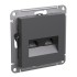 ATLASDESIGN РОЗЕТКА двойная компьютерная RJ45+RJ45, кат.5Е, механизм, БАЗАЛЬТ, ATN001485