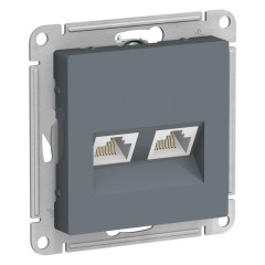 ATLASDESIGN РОЗЕТКА двойная компьютерная RJ45+RJ45, кат.5E, механизм, ГРИФЕЛЬ, ATN000785
