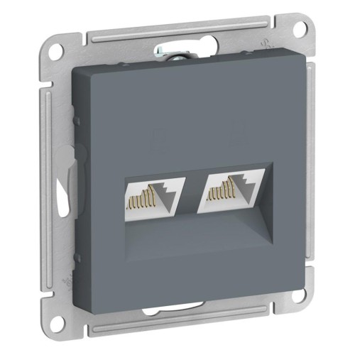 ATLASDESIGN РОЗЕТКА двойная компьютерная RJ45+RJ45, кат.5E, механизм, ГРИФЕЛЬ, ATN000785