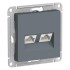 ATLASDESIGN РОЗЕТКА двойная компьютерная RJ45+RJ45, кат.5E, механизм, ГРИФЕЛЬ, ATN000785