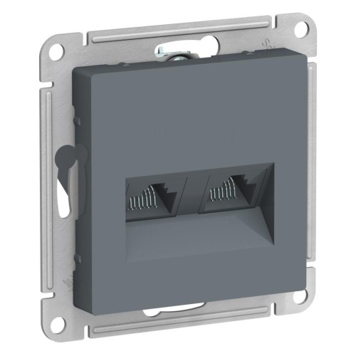 ATLASDESIGN РОЗЕТКА двойная компьютерная RJ45+RJ45, кат.5E, механизм, ГРИФЕЛЬ, ATN000785