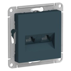 ATLASDESIGN РОЗЕТКА двойная компьютерная RJ45+RJ45, кат.5E, механизм, ИЗУМРУД, ATN000885