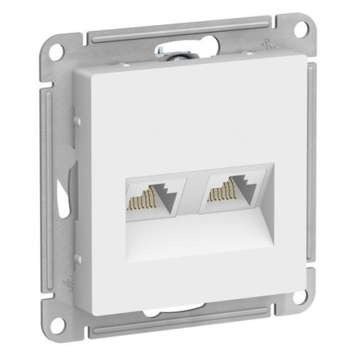 ATLASDESIGN РОЗЕТКА двойная компьютерная RJ45+RJ45, кат.5Е, механизм, ЛОТОС, ATN001385