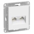 ATLASDESIGN РОЗЕТКА двойная компьютерная RJ45+RJ45, кат.5Е, механизм, ЛОТОС, ATN001385