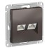 ATLASDESIGN РОЗЕТКА двойная компьютерная RJ45+RJ45, кат.5E, механизм, МОККО, ATN000685