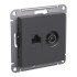 ATLASDESIGN РОЗЕТКА двойная ТВ + компьютерная RJ45, кат. 5Е, БАЗАЛЬТ, ATN001489