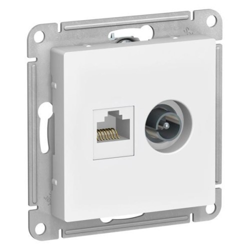 ATLASDESIGN РОЗЕТКА двойная ТВ + компьютерная RJ45, кат. 5Е, ЛОТОС, ATN001389