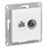 ATLASDESIGN РОЗЕТКА двойная ТВ + компьютерная RJ45, кат. 5Е, ЛОТОС, ATN001389