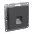 ATLASDESIGN РОЗЕТКА компьютерная RJ45, кат. 6A, механизм, БАЗАЛЬТ, ATN001486