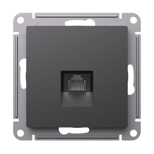 ATLASDESIGN РОЗЕТКА компьютерная RJ45, кат. 6A, механизм, БАЗАЛЬТ, ATN001486