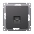 ATLASDESIGN РОЗЕТКА компьютерная RJ45, кат. 6A, механизм, БАЗАЛЬТ, ATN001486