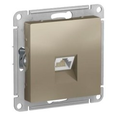 ATLASDESIGN РОЗЕТКА компьютерная RJ45, кат. 6A, механизм, ШАМПАНЬ, ATN000586
