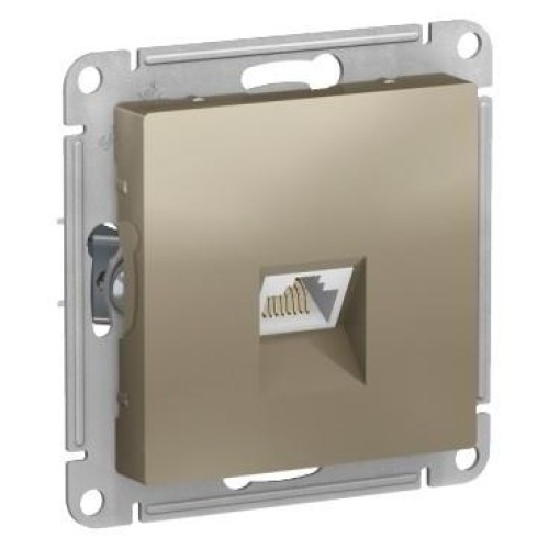 ATLASDESIGN РОЗЕТКА компьютерная RJ45, кат. 6A, механизм, ШАМПАНЬ, ATN000586