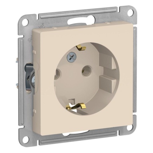 ATLASDESIGN РОЗЕТКА с заземлением, 16А, механизм, БЕЖЕВЫЙ, ATN000243