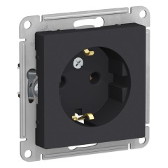 ATLASDESIGN РОЗЕТКА с заземлением, 16А, механизм, КАРБОН, ATN001043
