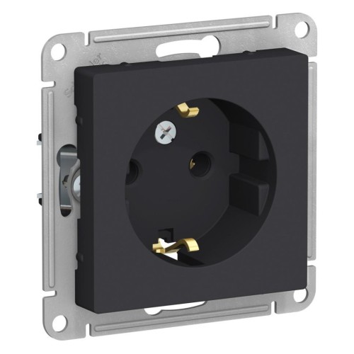 ATLASDESIGN РОЗЕТКА с заземлением, 16А, механизм, КАРБОН, ATN001043
