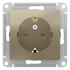 ATLASDESIGN РОЗЕТКА с заземлением, 16А, механизм, ШАМПАНЬ, ATN000543