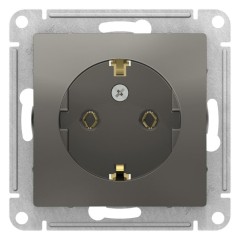 ATLASDESIGN РОЗЕТКА с заземлением, 16А, механизм, СТАЛЬ, ATN000943