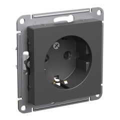 ATLASDESIGN РОЗЕТКА с заземлением со шторками, 16А, механизм, БАЗАЛЬТ, ATN001445
