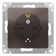 ATLASDESIGN РОЗЕТКА с заземлением со шторками, 16А, механизм, МОККО, ATN000645