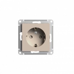 ATLASDESIGN РОЗЕТКА с заземлением со шторками, 16А, механизм, ПЕСОЧНЫЙ, ATN001245