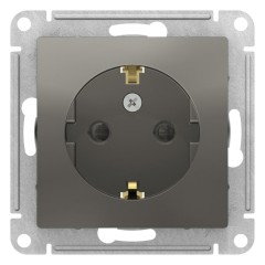 ATLASDESIGN РОЗЕТКА с заземлением со шторками, 16А, механизм, СТАЛЬ, ATN000945