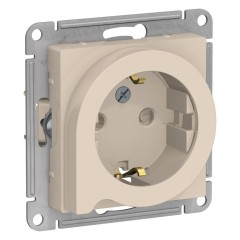 ATLASDESIGN РОЗЕТКА с заземлением со шторками с выталк., 16А, механизм, БЕЖЕВЫЙ, ATN000247
