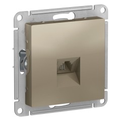 ATLASDESIGN РОЗЕТКА телефонная RJ11, механизм, ШАМПАНЬ, ATN000581