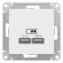 ATLASDESIGN USB РОЗЕТКА A+A, 5В/2,1 А, 2х5В/1,05 А, механизм, ЛОТОС, ATN001333