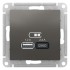 ATLASDESIGN USB розетка A+С, 5В/2,4 А, 2х5В/1,2 А, сталь, ATN000939