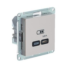 ATLASDESIGN USB РОЗЕТКА тип-C 65Вт высокоскор.заряд. QC,PD, механизм, ПЕСОЧНЫЙ, ATN001227
