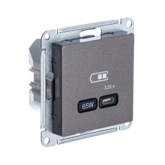 ATLASDESIGN USB РОЗЕТКА тип-C 65W высокоскор.заряд. QC, PD, механизм, МОККО, ATN000627