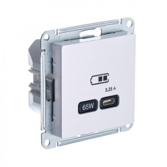 ATLASDESIGN USB РОЗЕТКА тип-C 65W высокоскор.заряд. QC, PD, механизм, ЖЕМЧУГ, ATN000427